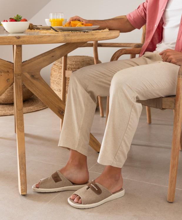 nordikas ZAPATILLAS DE CASA HOMBRE TOALLA ARENA