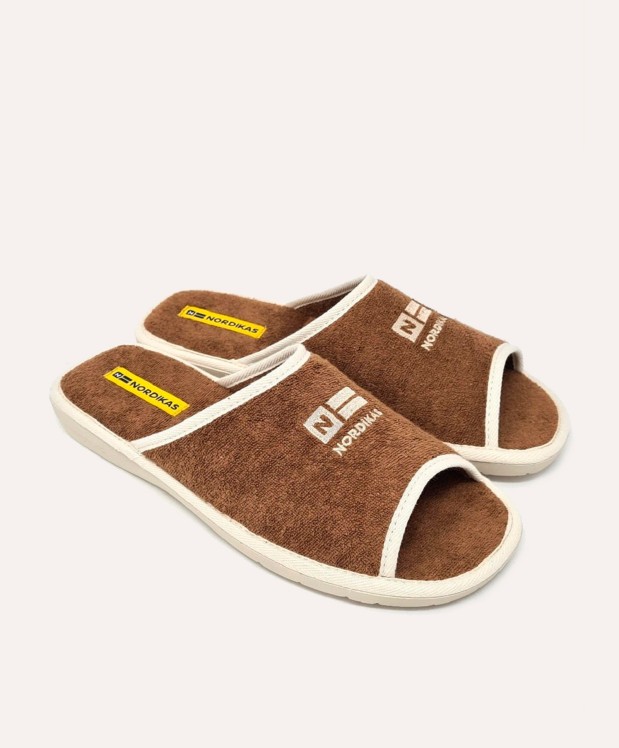 Nordikas ZAPATILLAS DE CASA HOMBRE TOALLA MARRON