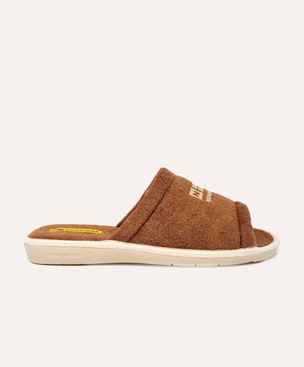 nordikas ZAPATILLAS DE CASA HOMBRE TOALLA MARRON