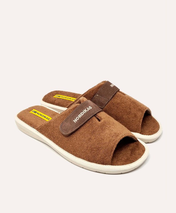 Nordikas ZAPATILLAS DE CASA HOMBRE TOALLA MARRON