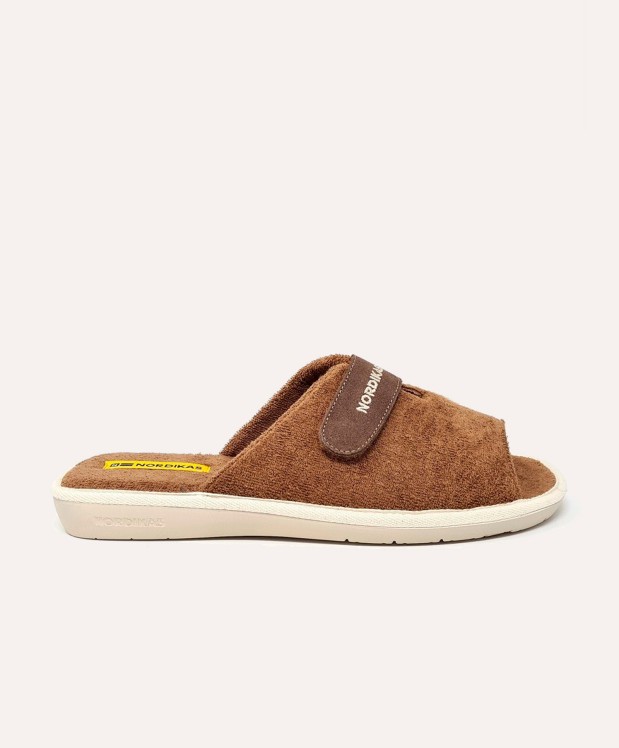 nordikas ZAPATILLAS DE CASA HOMBRE TOALLA MARRON