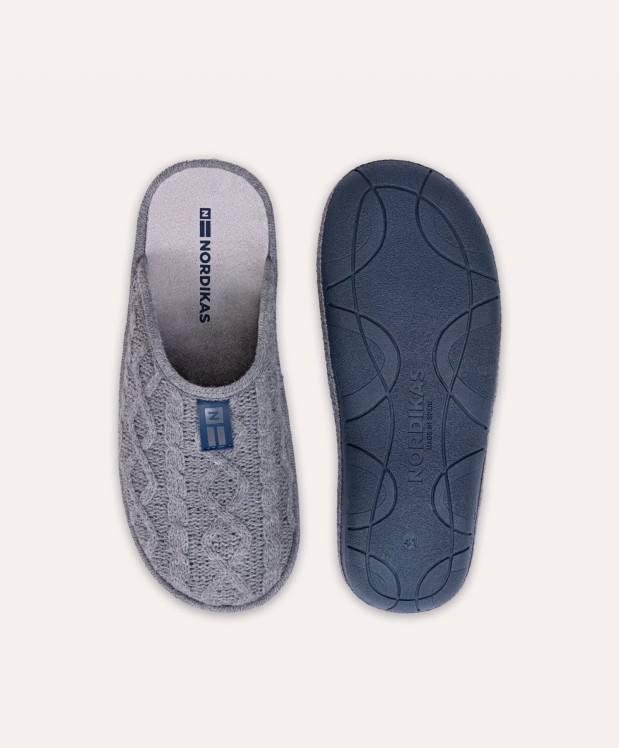 Nordikas ZAPATILLAS DE CASA HOMBRE TRENZA GRIS