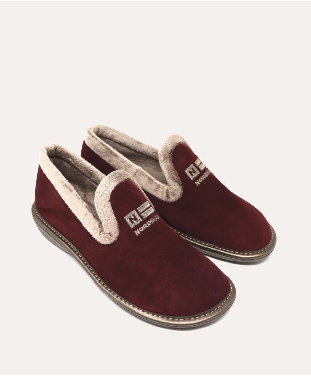 nordikas ZAPATILLAS DE CASA MUJER AFELPADO BURDEOS