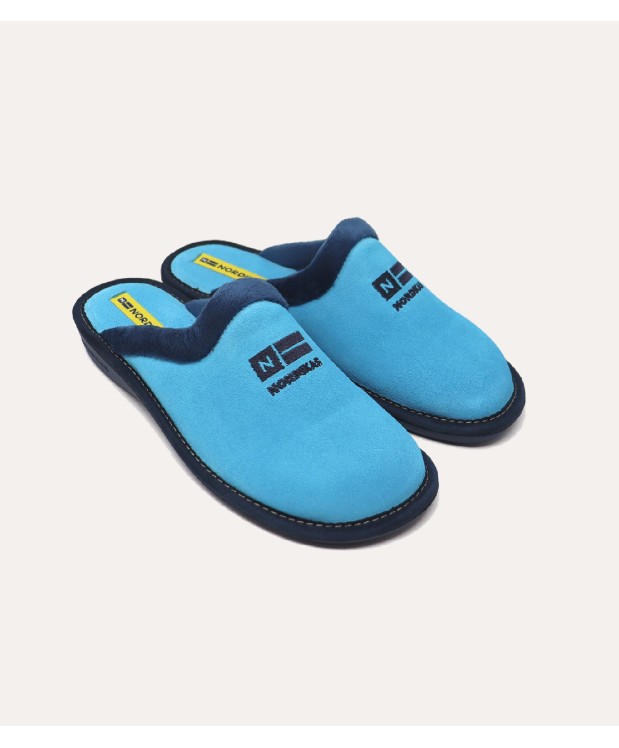 nordikas ZAPATILLAS DE CASA MUJER AFELPADO CELESTE