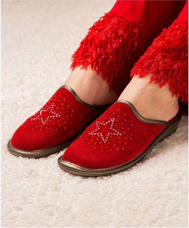 Nordikas ZAPATILLAS DE CASA MUJER AFELPADO CEREZA