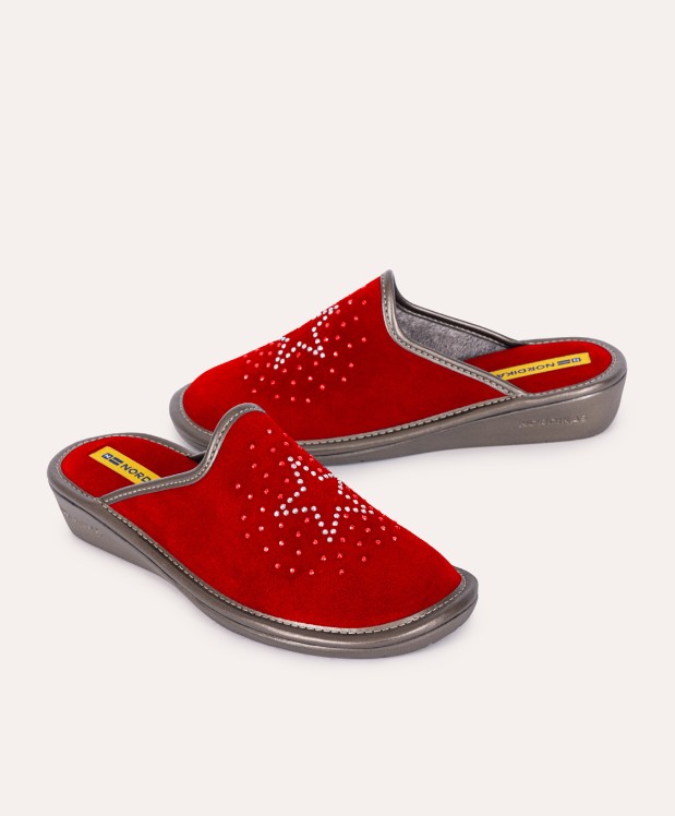 Nordikas ZAPATILLAS DE CASA MUJER AFELPADO CEREZA