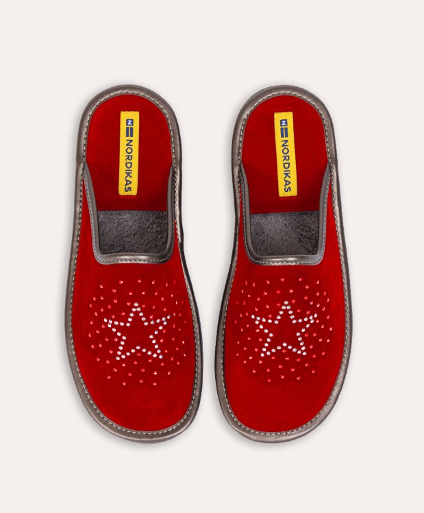 Nordikas ZAPATILLAS DE CASA MUJER AFELPADO CEREZA