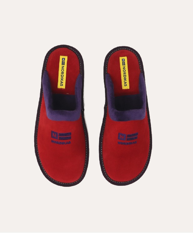Nordikas ZAPATILLAS DE CASA MUJER AFELPADO CEREZA
