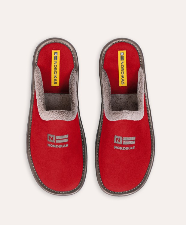 Nordikas ZAPATILLAS DE CASA MUJER AFELPADO CEREZA