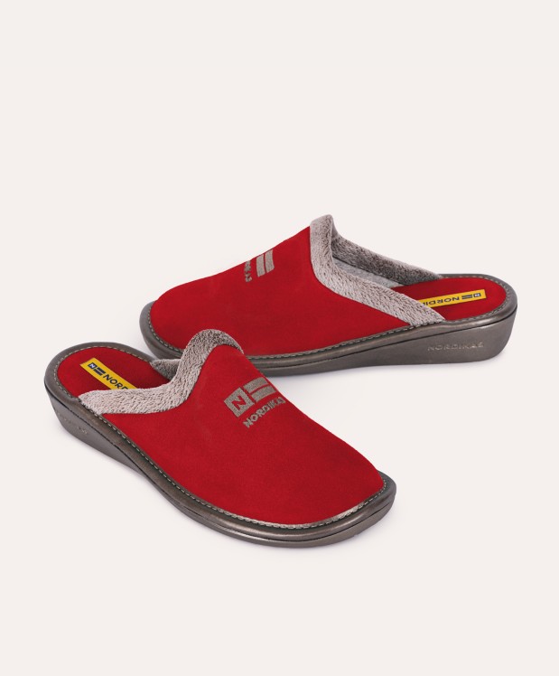 Nordikas ZAPATILLAS DE CASA MUJER AFELPADO CEREZA