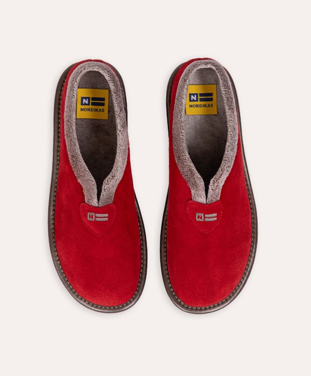 Nordikas ZAPATILLAS DE CASA MUJER AFELPADO CEREZA