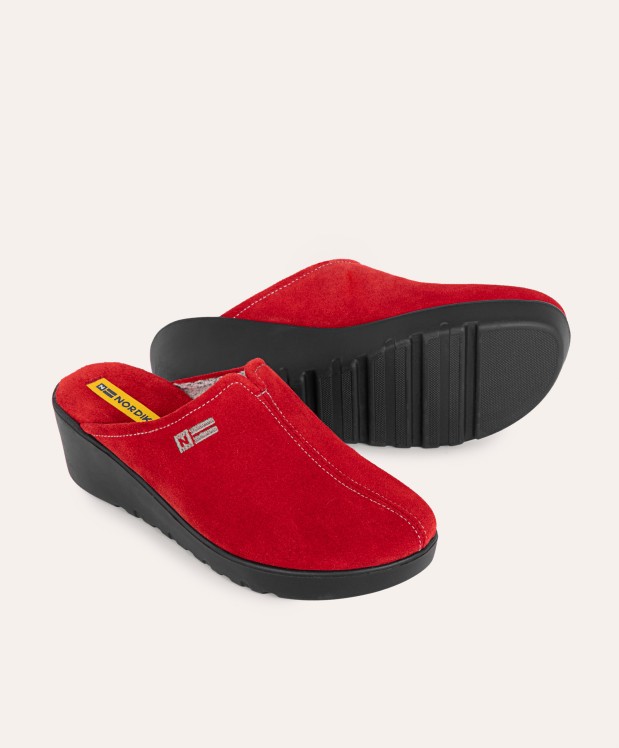 nordikas ZAPATILLAS DE CASA MUJER AFELPADO CEREZA