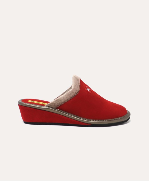 Nordikas ZAPATILLAS DE CASA MUJER AFELPADO CEREZA