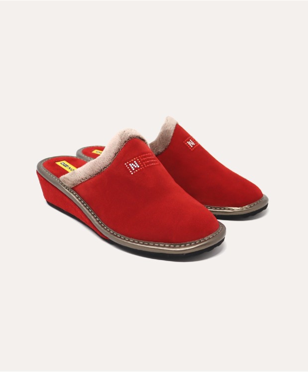 nordikas ZAPATILLAS DE CASA MUJER AFELPADO CEREZA