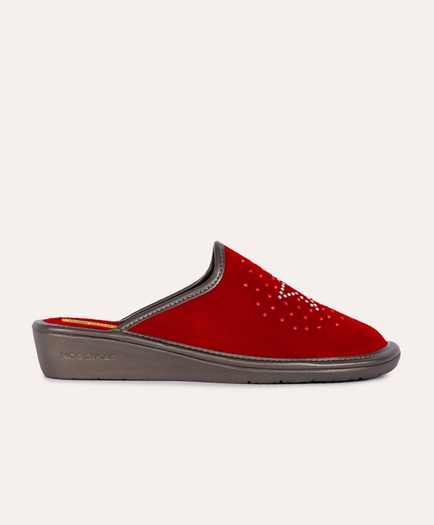 nordikas ZAPATILLAS DE CASA MUJER AFELPADO CEREZA