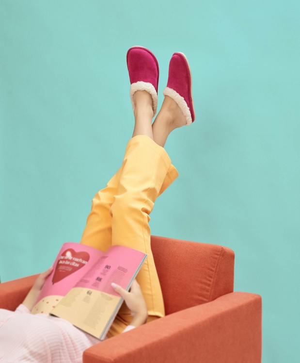 Nordikas ZAPATILLAS DE CASA MUJER AFELPADO FRESA