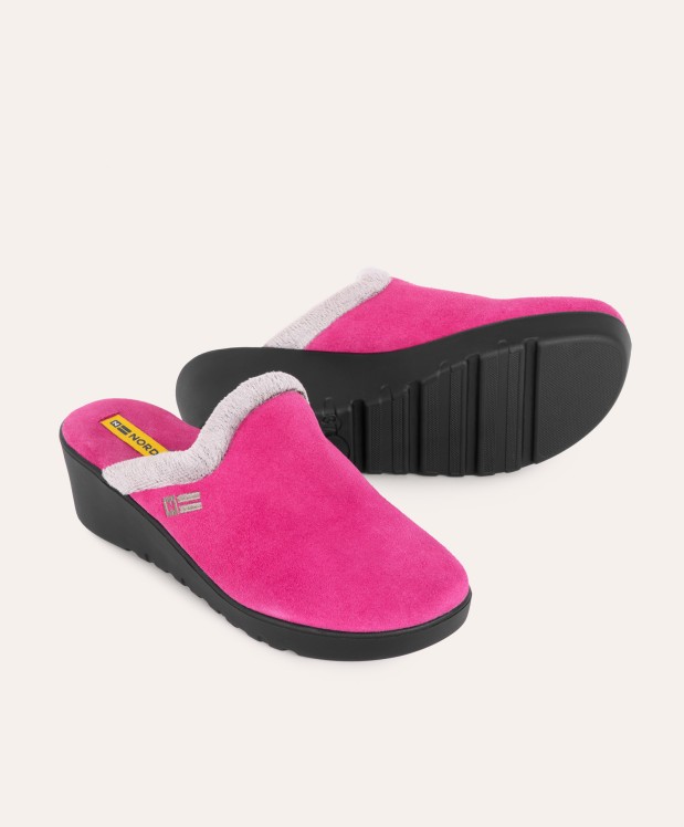 nordikas ZAPATILLAS DE CASA MUJER AFELPADO FRESA