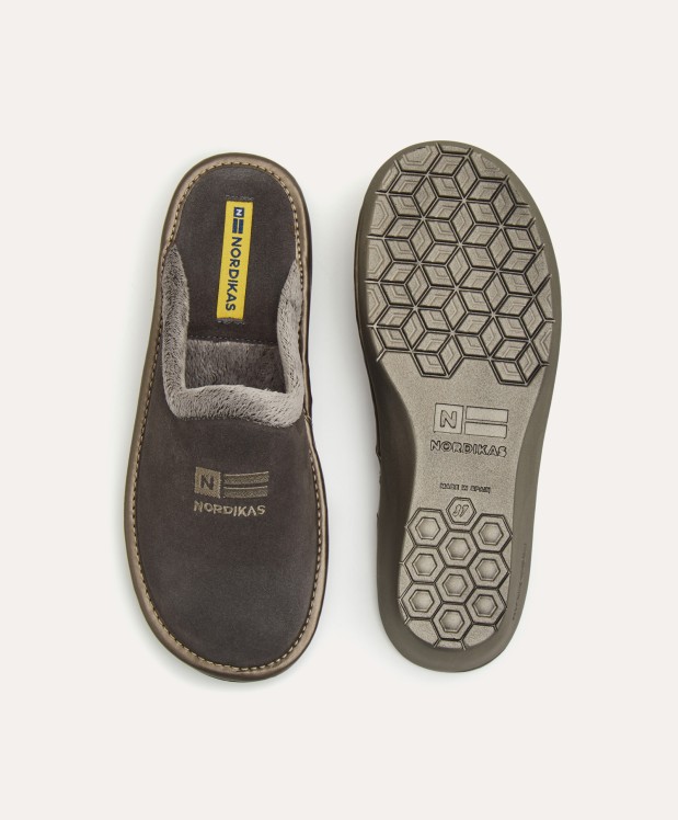 Nordikas ZAPATILLAS DE CASA MUJER AFELPADO GRIS