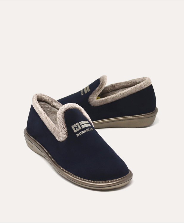 nordikas ZAPATILLAS DE CASA MUJER AFELPADO MARINO
