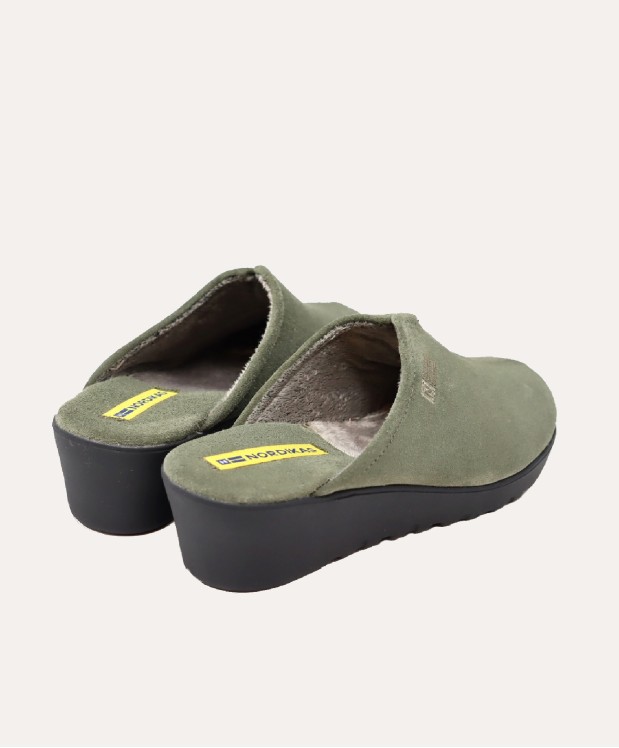 Nordikas ZAPATILLAS DE CASA MUJER AFELPADO MUSGO