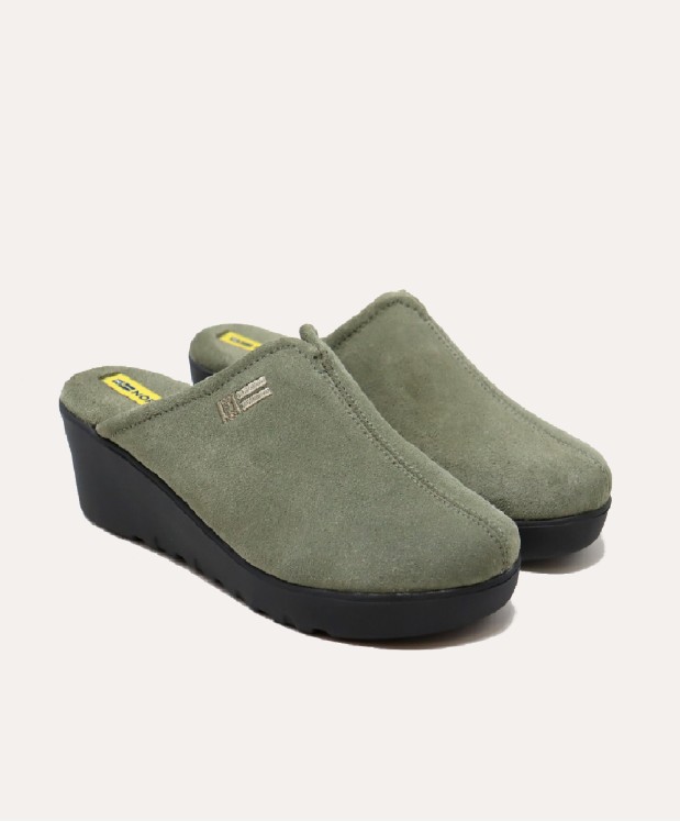 nordikas ZAPATILLAS DE CASA MUJER AFELPADO MUSGO
