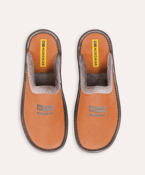 Nordikas ZAPATILLAS DE CASA MUJER AFELPADO NARANJA