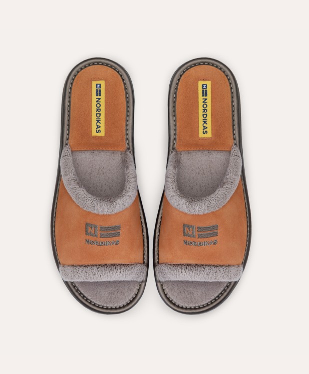 Nordikas ZAPATILLAS DE CASA MUJER AFELPADO NARANJA