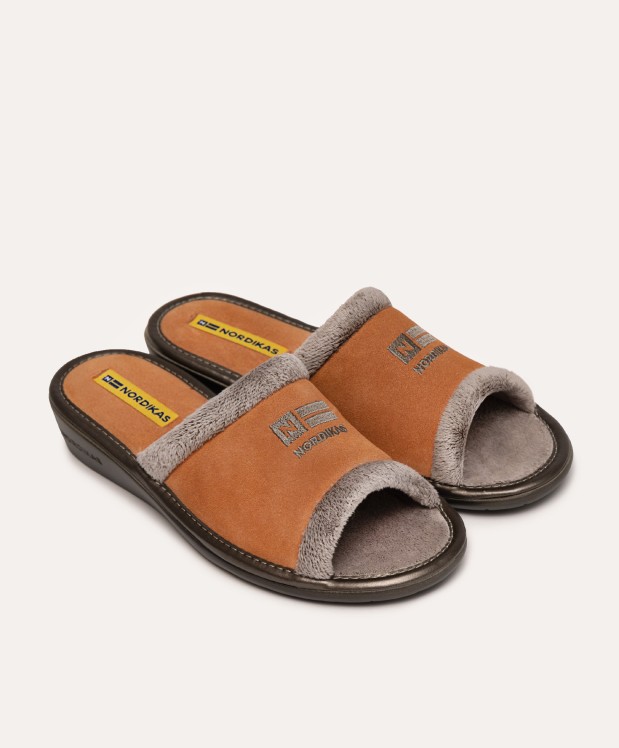 Nordikas ZAPATILLAS DE CASA MUJER AFELPADO NARANJA