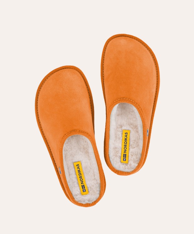 Nordikas ZAPATILLAS DE CASA MUJER AFELPADO NARANJA