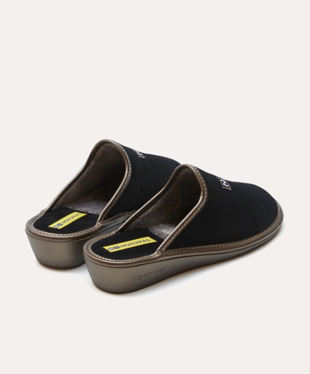 Nordikas ZAPATILLAS DE CASA MUJER AFELPADO NEGRO