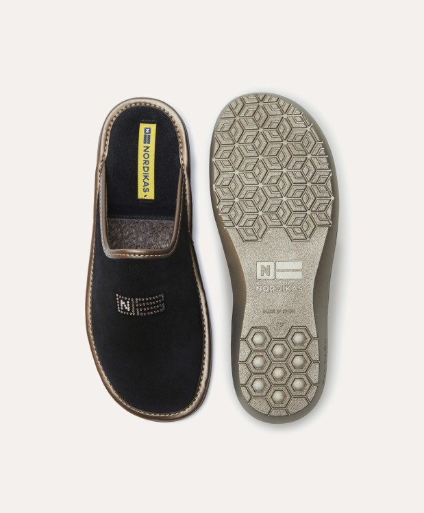 Nordikas ZAPATILLAS DE CASA MUJER AFELPADO NEGRO