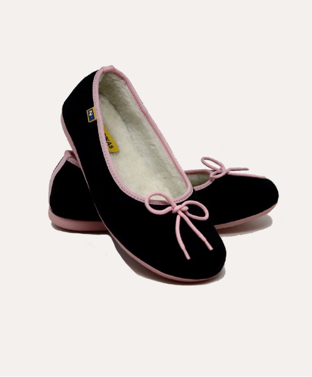 nordikas ZAPATILLAS DE CASA MUJER AFELPADO NEGRO