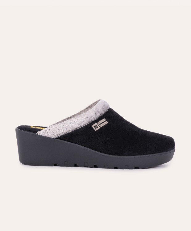 Nordikas ZAPATILLAS DE CASA MUJER AFELPADO NEGRO