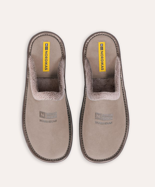 Nordikas ZAPATILLAS DE CASA MUJER AFELPADO PIEDRA