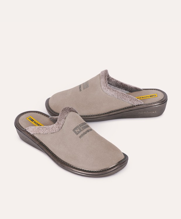 nordikas ZAPATILLAS DE CASA MUJER AFELPADO PIEDRA