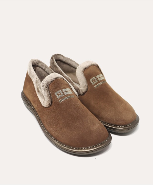 nordikas ZAPATILLAS DE CASA MUJER AFELPADO PIEDRA
