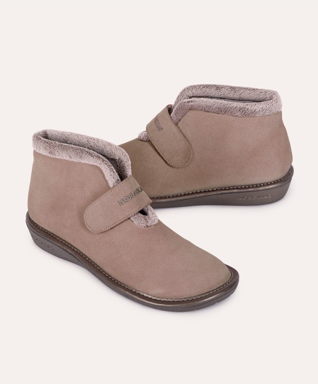 nordikas ZAPATILLAS DE CASA MUJER AFELPADO PIEDRA