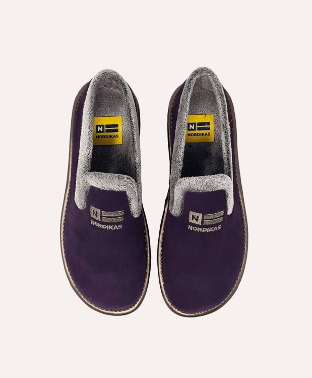 Nordikas ZAPATILLAS DE CASA MUJER AFELPADO PURPURA