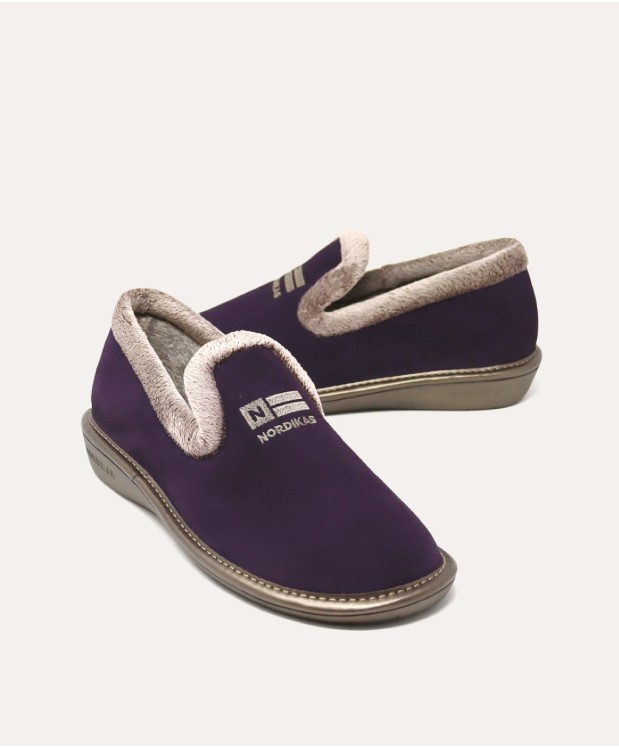 nordikas ZAPATILLAS DE CASA MUJER AFELPADO PURPURA