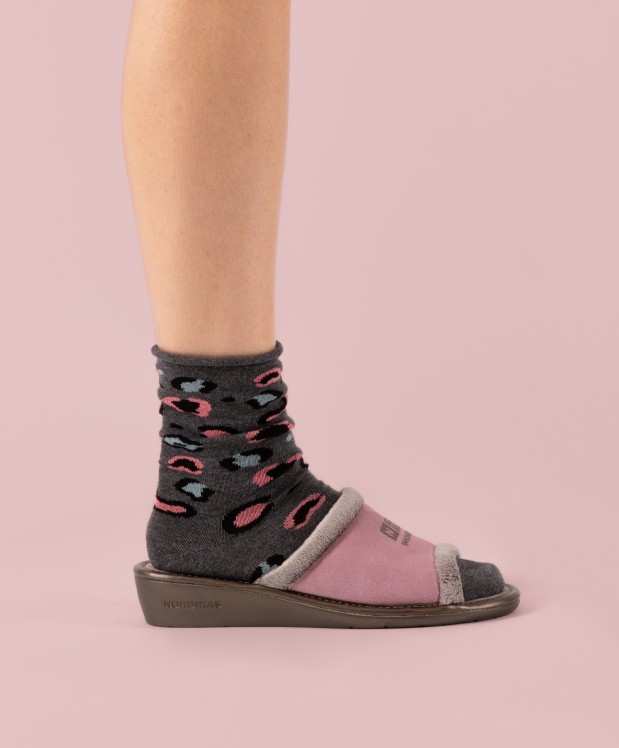 nordikas ZAPATILLAS DE CASA MUJER AFELPADO ROSA