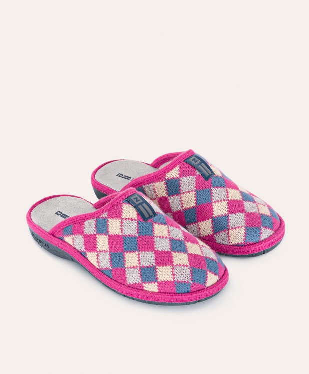 nordikas ZAPATILLAS DE CASA MUJER ARLEQUIN FRESA
