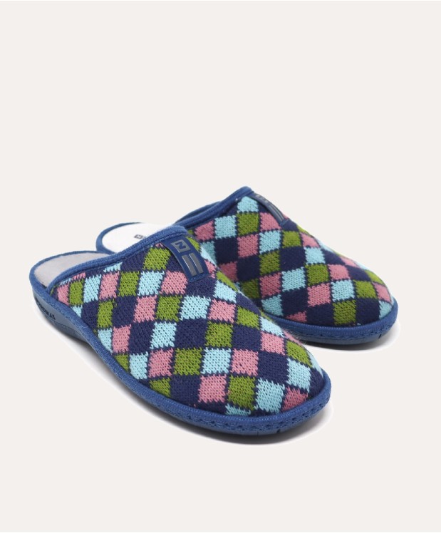 nordikas ZAPATILLAS DE CASA MUJER ARLEQUIN INDICO