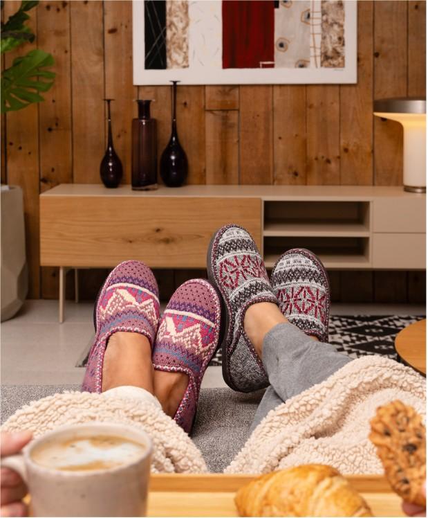 Nordikas ZAPATILLAS DE CASA MUJER CABAÑA PURPURA