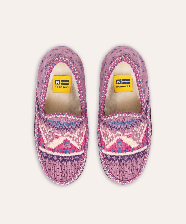 Nordikas ZAPATILLAS DE CASA MUJER CABAÑA PURPURA