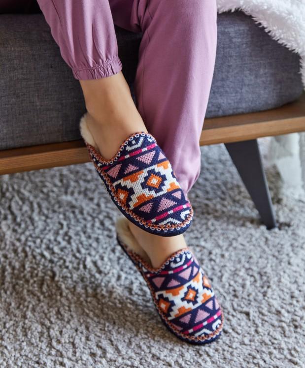 nordikas ZAPATILLAS DE CASA MUJER INCA AZUL