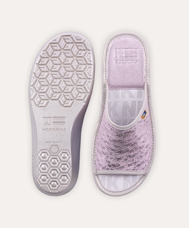 Nordikas ZAPATILLAS DE CASA MUJER METALIC MALVA