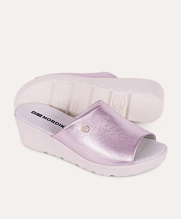 Nordikas ZAPATILLAS DE CASA MUJER METALIC MALVA