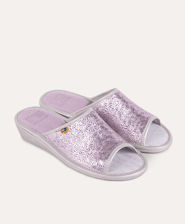nordikas ZAPATILLAS DE CASA MUJER METALIC MALVA