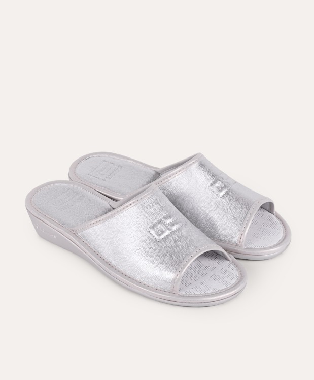 nordikas ZAPATILLAS DE CASA MUJER METALIC PLATA