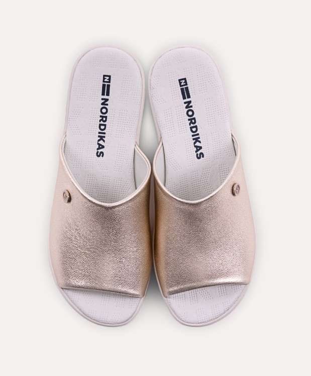 Nordikas ZAPATILLAS DE CASA MUJER METALIC PLATINO